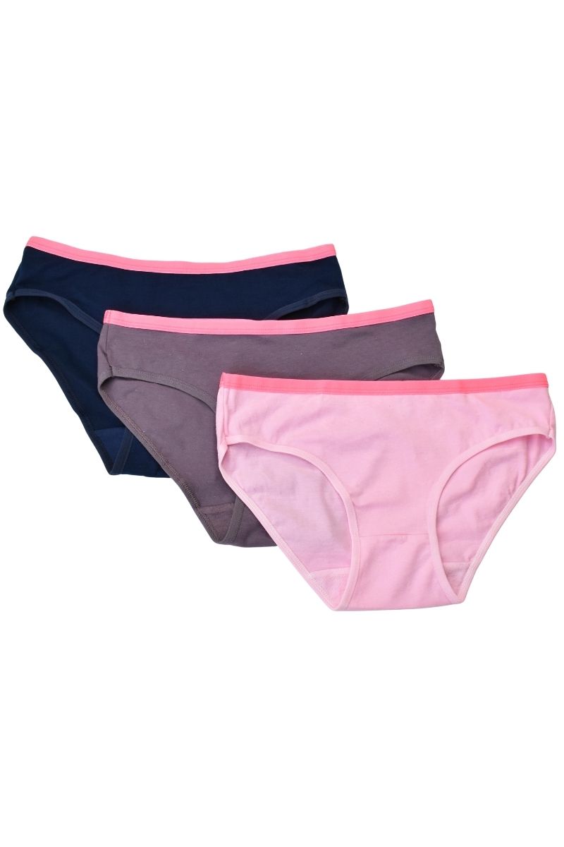 B&C Cotton Ladies Panty 3 in 1 Bikini Cut Size S-L (210) - B & C Apparel, Bra & Cotton