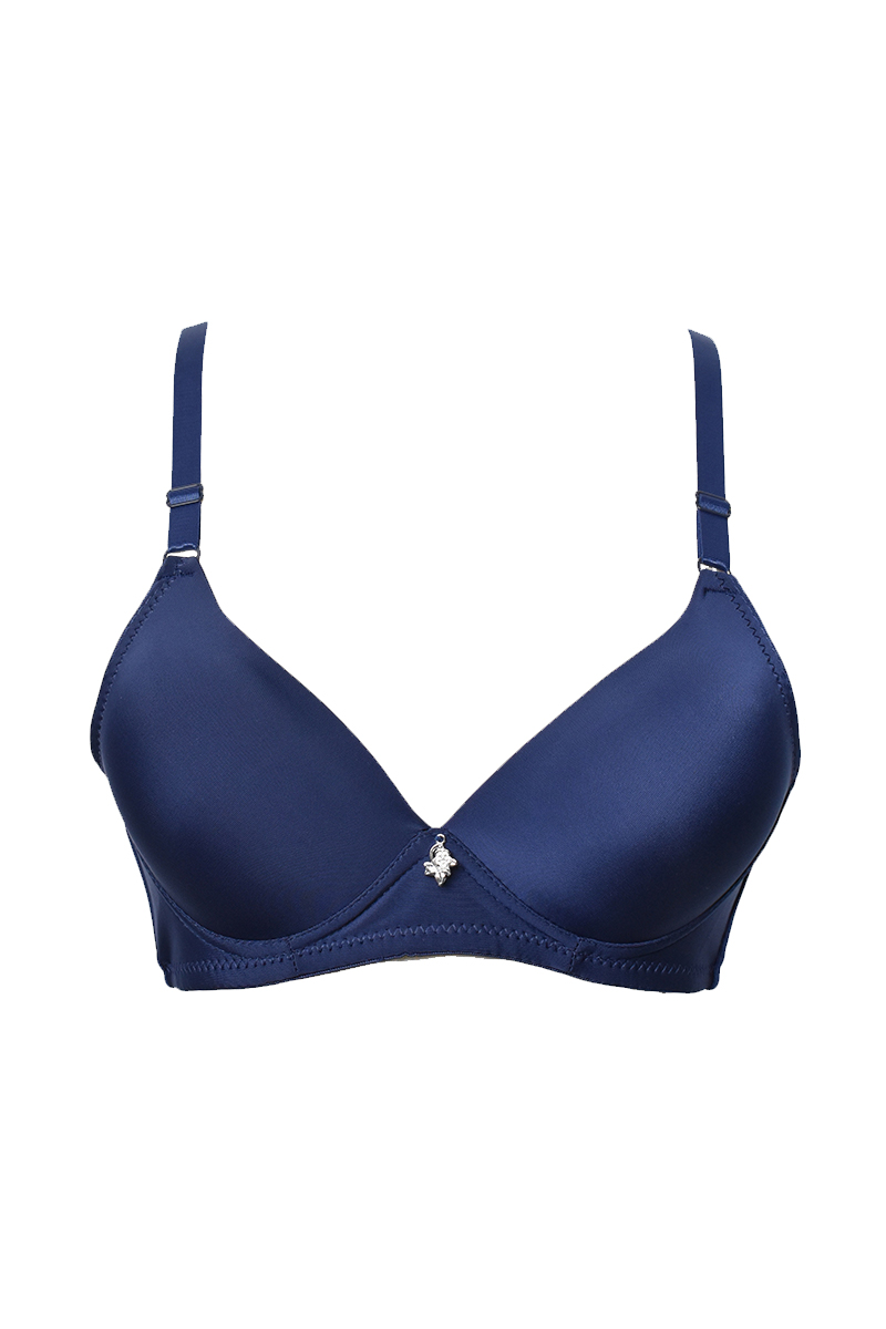 Non-Padded Non-Wired Full Cup Bra in Sky Blue - Cotton – Tradyl