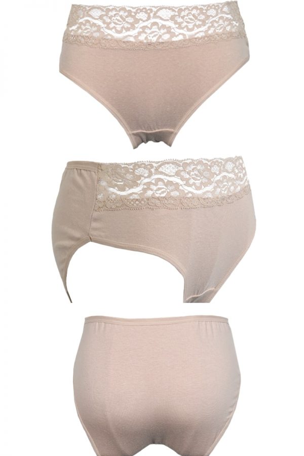 B&C Cotton With Super Soft Lace Panty FULL BRIEF (4pack) B & C
